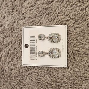 Elegant Silver and Clear Crystal Drop Earrings!